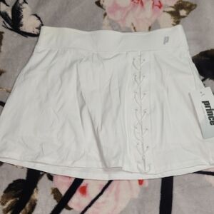 Prince White Skirt with Lace-Up Detail